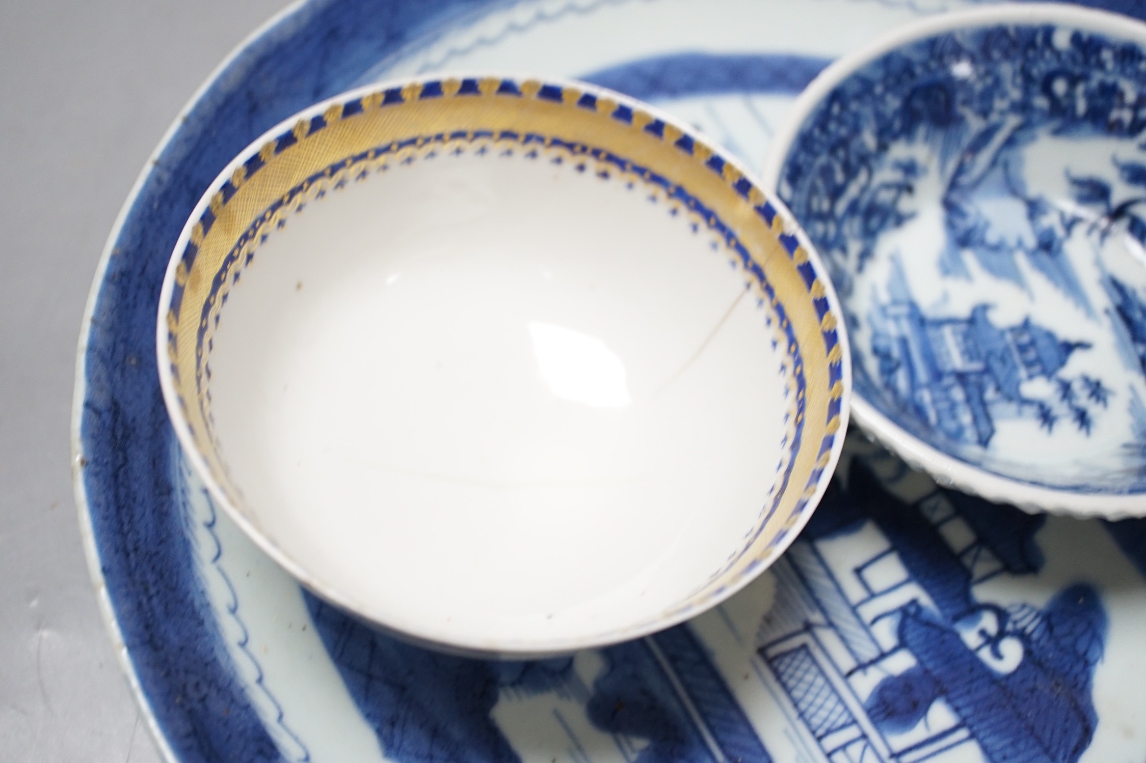 A group of assorted Chinese blue and white ceramics, 18th century and later